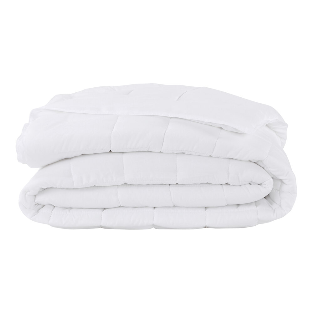 Berkshire Hospitality LiteLuxe 84" x 84" Full / Queen Size True White 100% Polyester Comforter - 4/Case