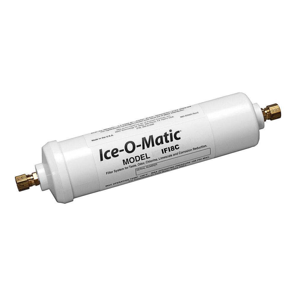 Ice-O-Matic IFI8C Inline Single Ice Machine Water Filter Cartridge - 10 Micron and 0.5 GPM, 3/8" Compression
