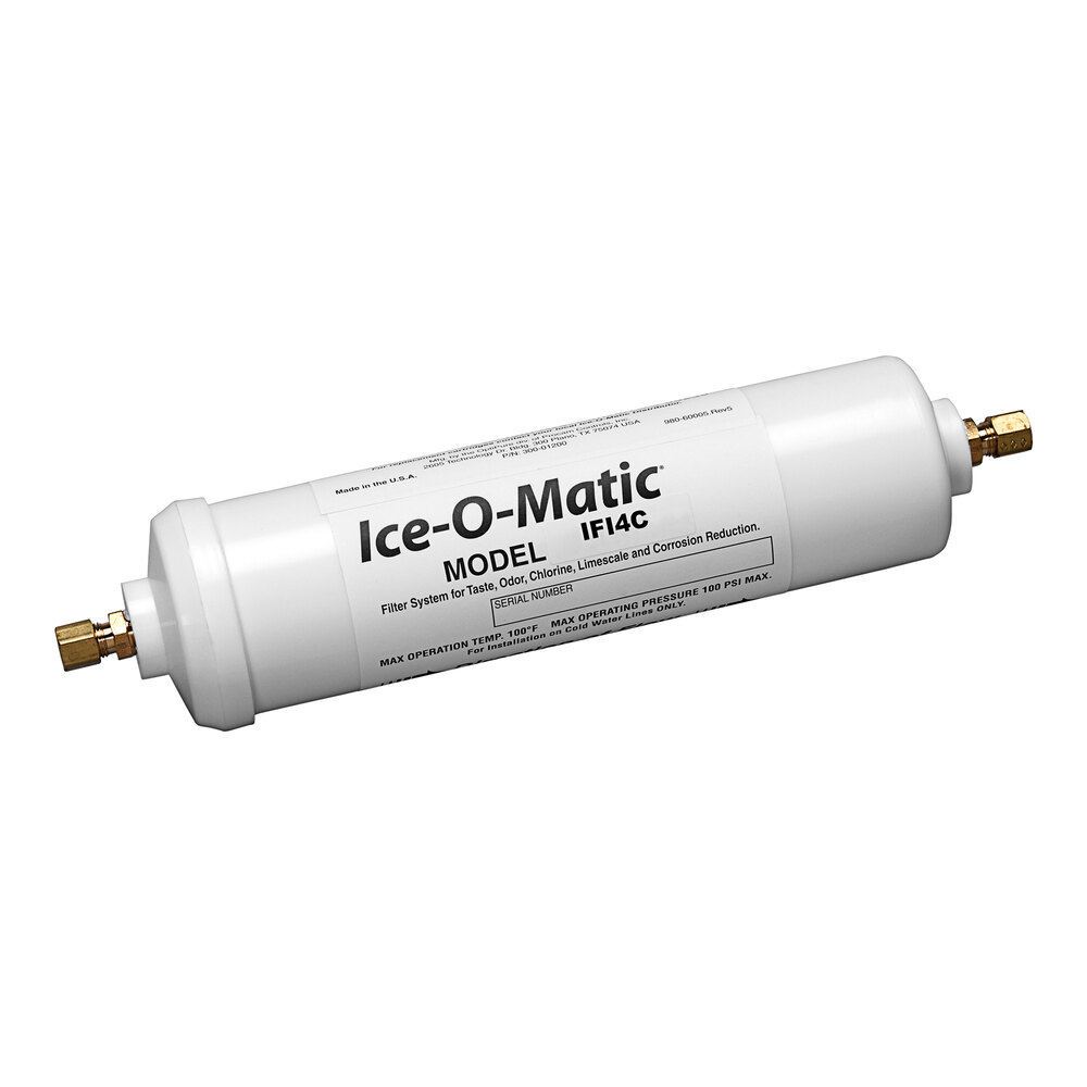 Ice-O-Matic IFI4C Inline Single Ice Machine Water Filter Cartridge - 10 Micron and 0.5 GPM, 1/4" Compression