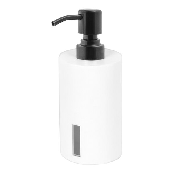 room360 Miami RSP037WHR12 10 oz. Shell Soap Dispenser with Matte Black Pump Top - 6/Case