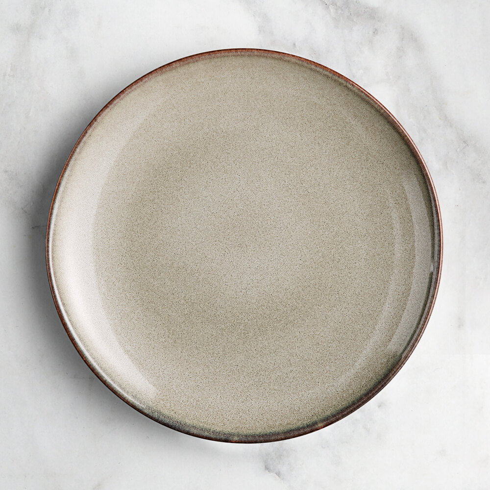 Acopa Highlands 9" Round Heather Gray Coupe China Plate - Sample