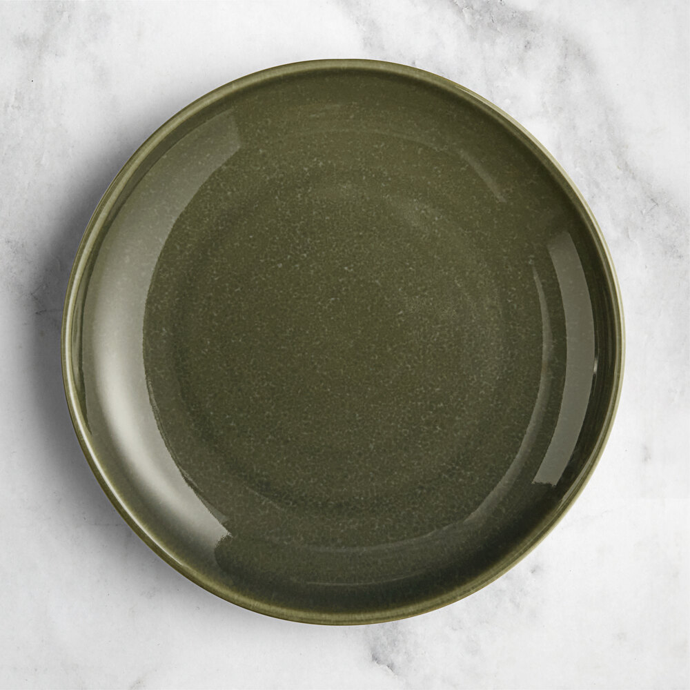 Acopa Highlands 6 1/2" Round Juniper Green Coupe China Plate - Sample