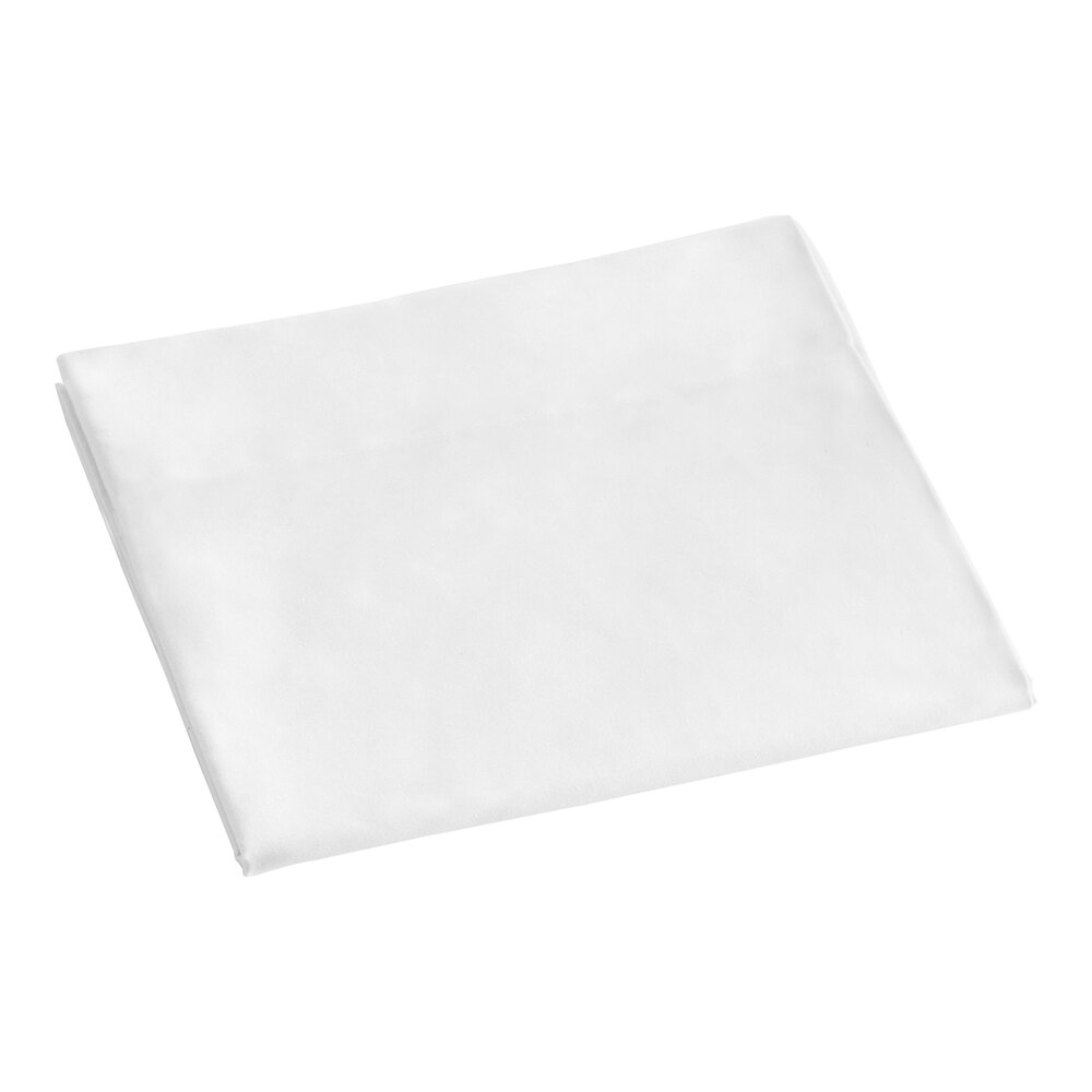 Berkshire Hospitality Allure 20" x 40" King Size White Satin Weave Cotton / Polyester Pillowcase - 72/Case
