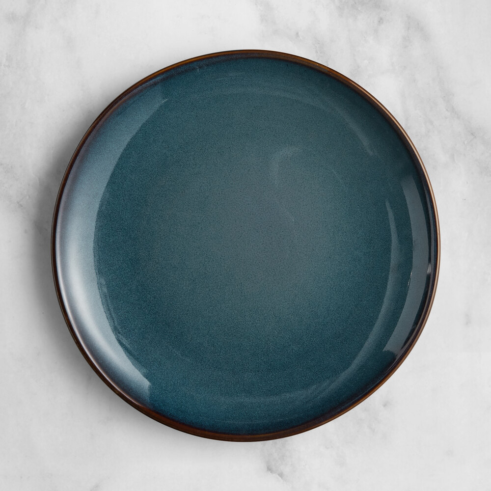 Acopa Highlands 9" Round Skyfall Blue Coupe China Plate - Sample