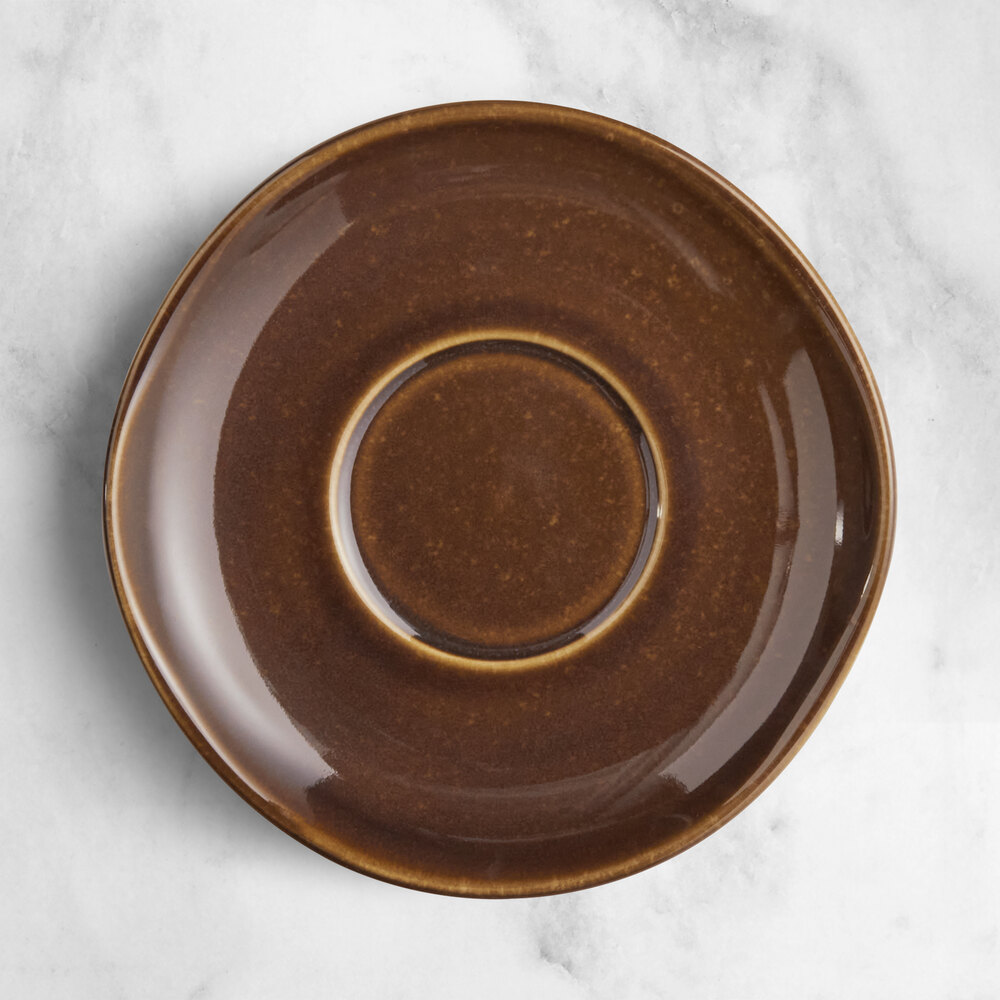 Acopa Highlands 5 1/2" Round Hazel China Saucer - Sample