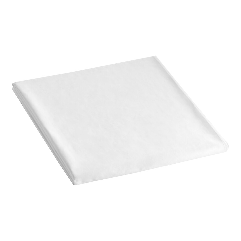 Berkshire Hospitality Allure 96" x 109" Queen Size White Satin Weave Cotton / Polyester Flat Sheet - 12/Case