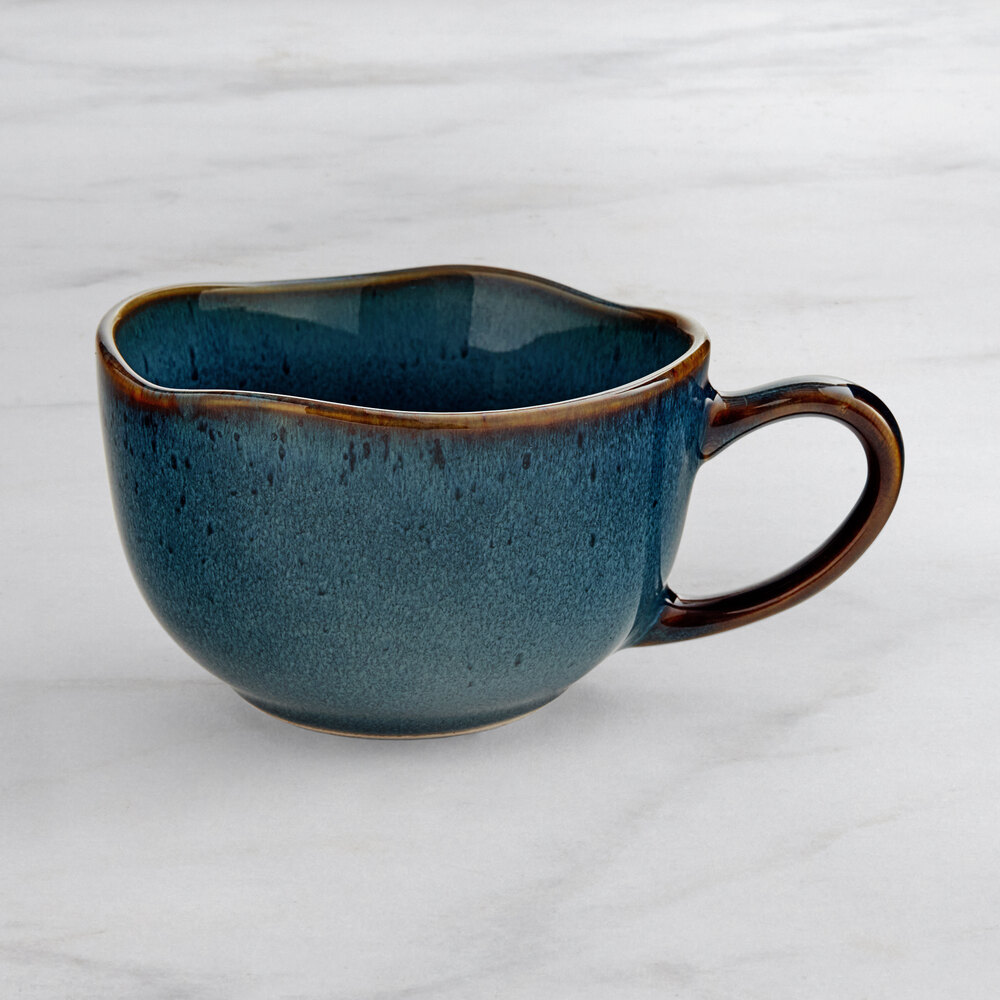 Acopa Highlands 8 oz. Skyfall Blue China Cup - Sample