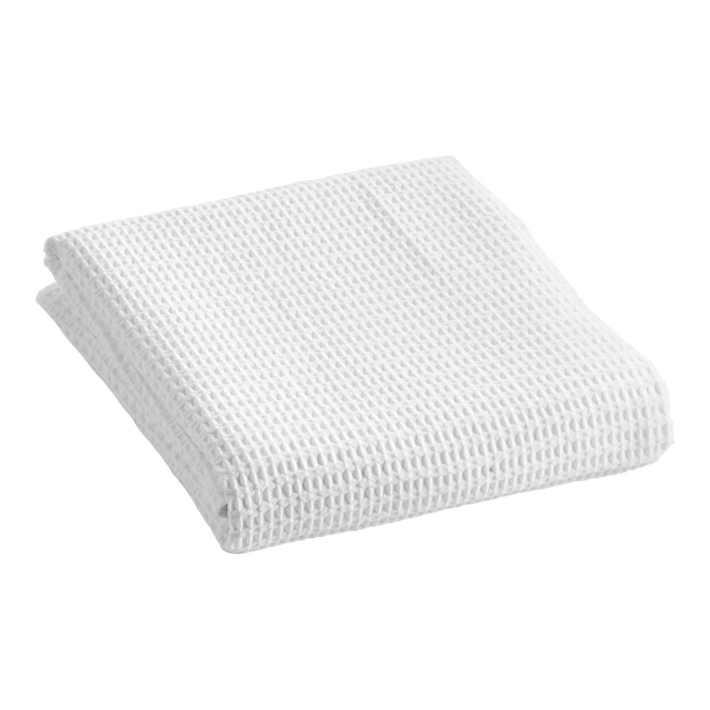 Berkshire Hospitality Quartet 72" x 103" Twin Size White 100% Polyester Pucker Jacquard Top Sheet - 6/Case