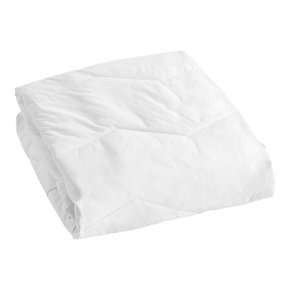 Berkshire Hospitality ecofiber 39" x 77 1/2" Twin XL Size White 100% Cotton Quilted Mattress Pad - 4/Case