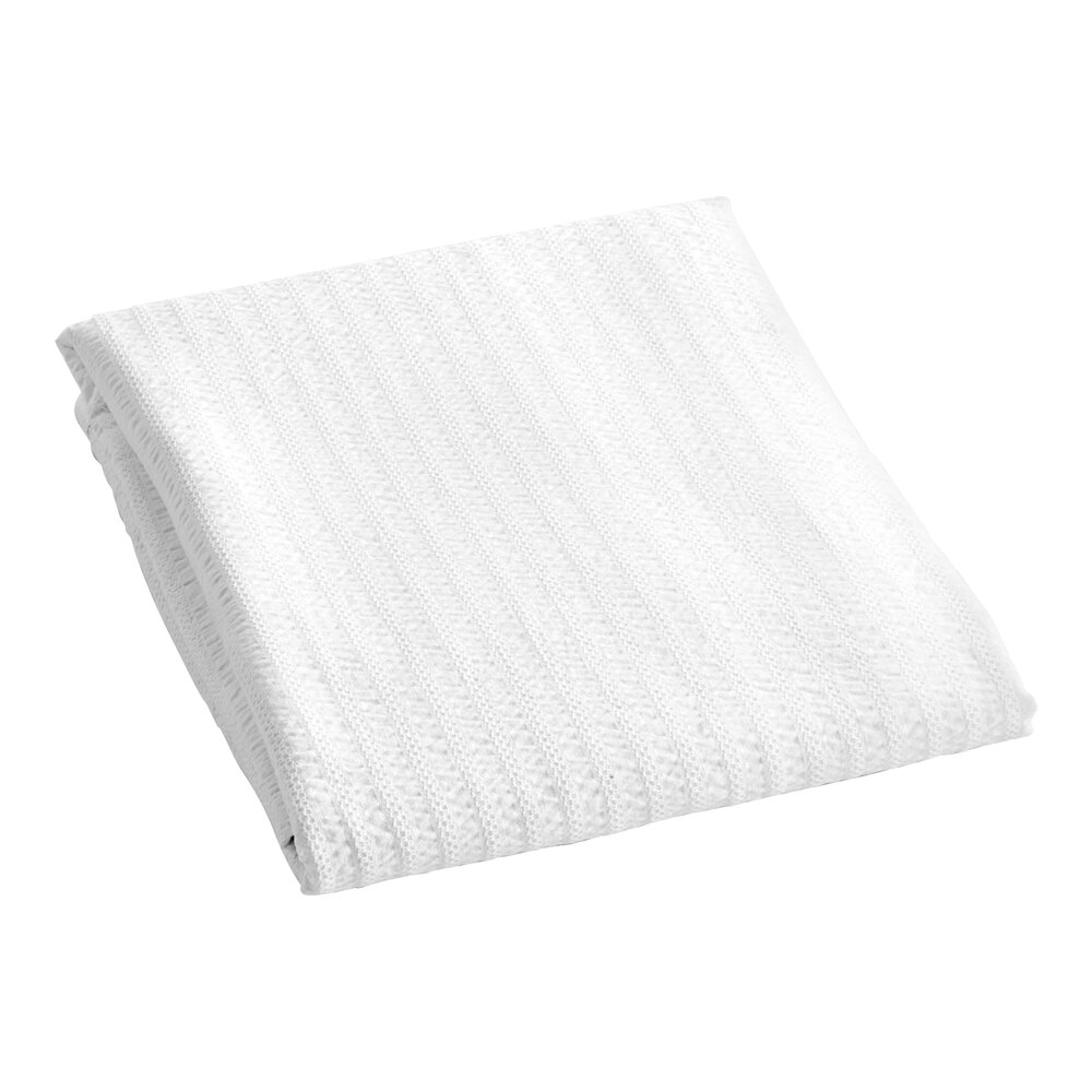 Berkshire Hospitality ecofiber 98" x 100" Full / Queen Size White Cotton / Polyester Derby Top Sheet - 6/Case