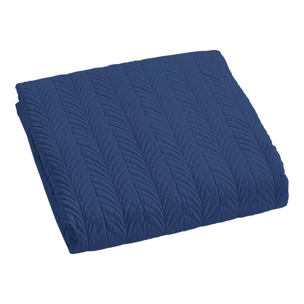 Berkshire Hospitality Flourish 108" x 94" King Size Sail 100% Polyester Botanical Leaf Quilt Coverlet - 4/Case