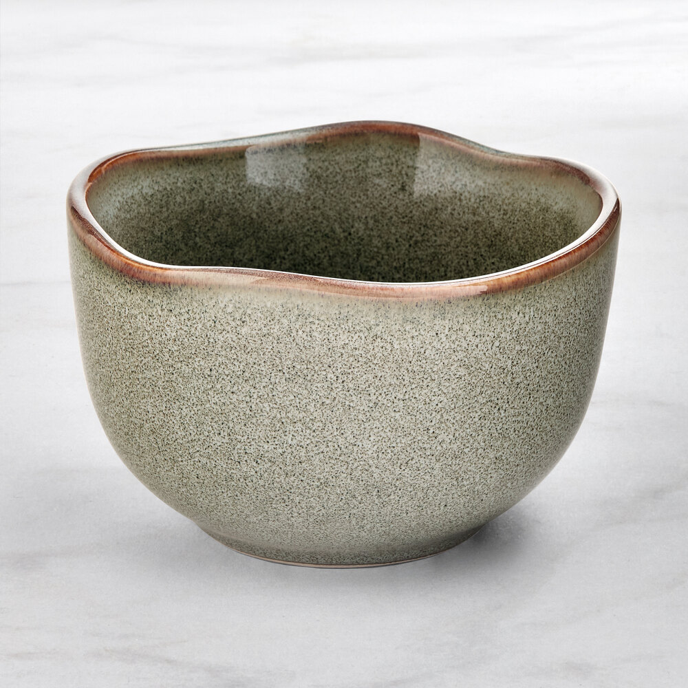 Acopa Highlands 8 oz. Round Heather Gray China Bouillon Cup - Sample