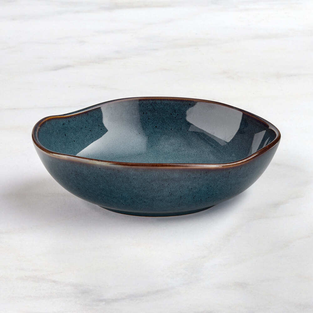 Acopa Highlands 26 oz. Round Skyfall Blue China Bowl - Sample