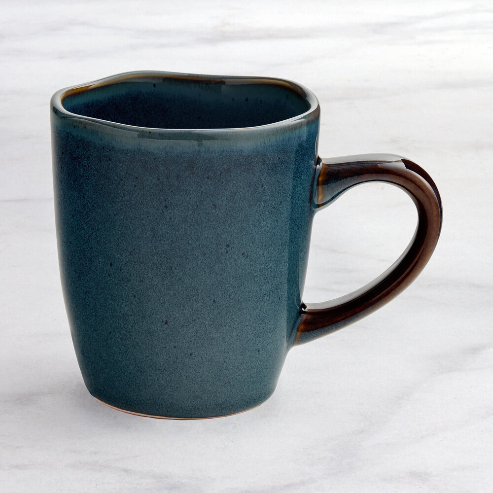 Acopa Highlands 10 oz. Skyfall Blue China Mug - Sample