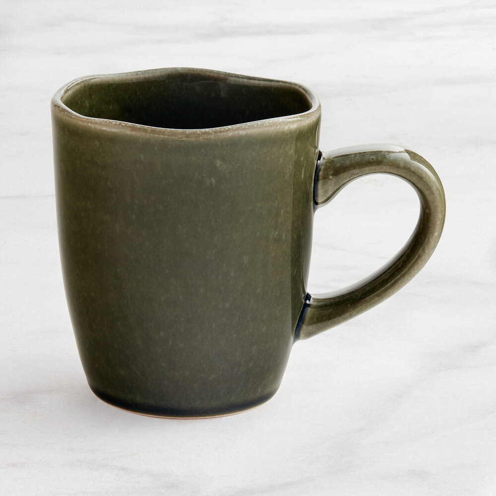 Acopa Highlands 10 oz. Juniper Green China Mug - Sample