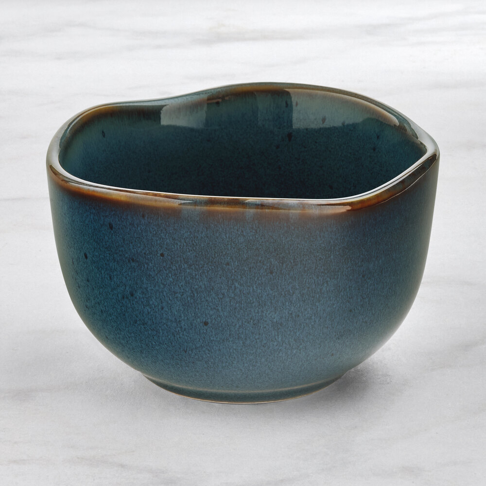 Acopa Highlands 8 oz. Round Skyfall Blue China Bouillon Cup - Sample