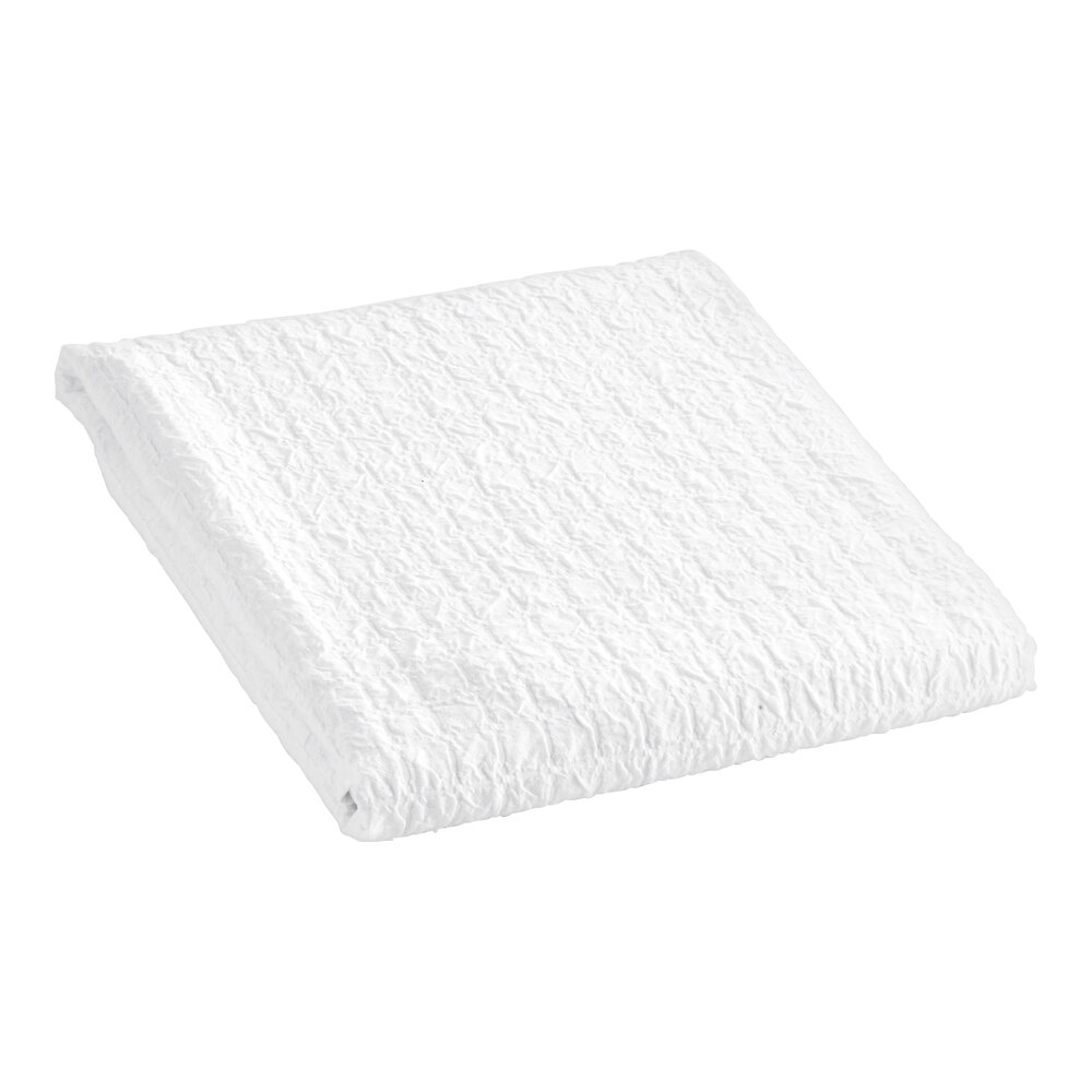 Berkshire Hospitality 114" x 103" King Size White 100% Polyester Prism Puff Jacquard Top Sheet - 6/Case