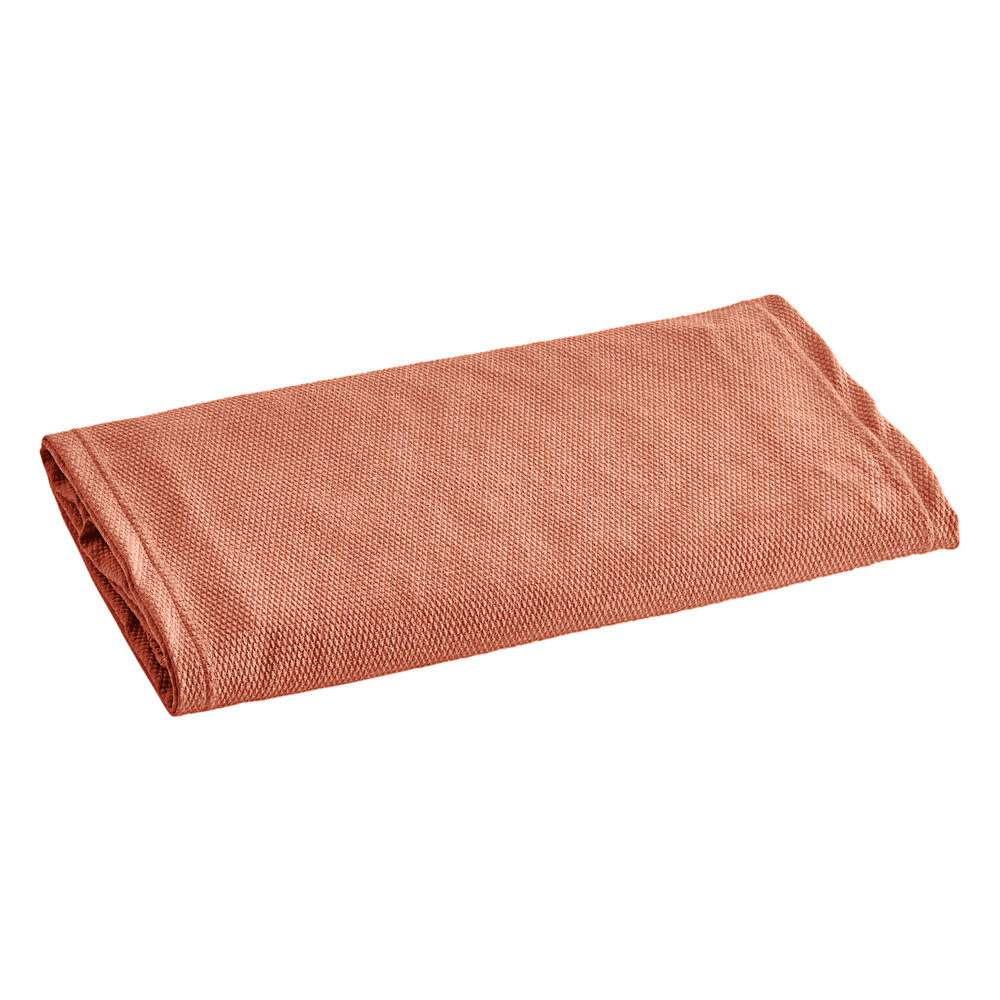 Berkshire Hospitality knit2fit 59" x 79" x 9" Full / Queen Size Paprika Polyester / Spandex Helix Box Spring Cover - 12/Case