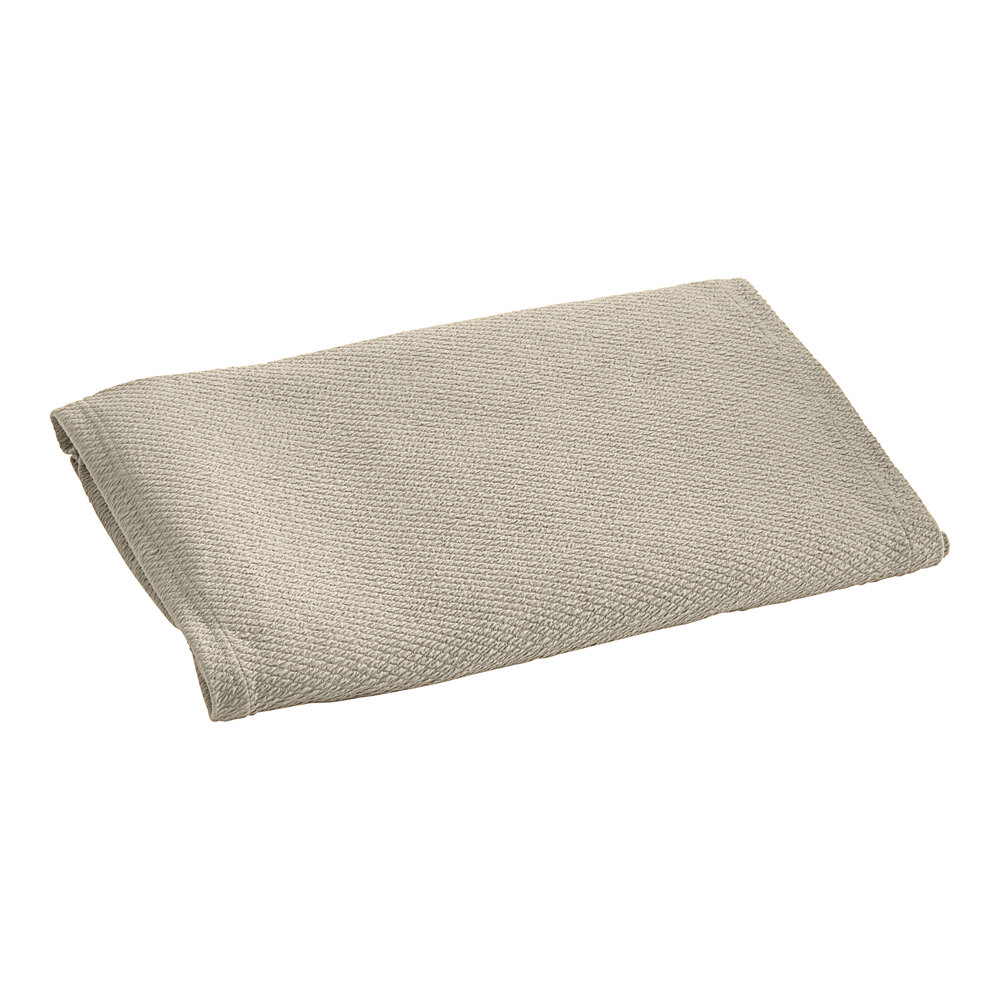 Berkshire Hospitality knit2fit 75" x 79" x 9" King Size Khaki Polyester / Spandex Diamond Box Spring Cover - 12/Case