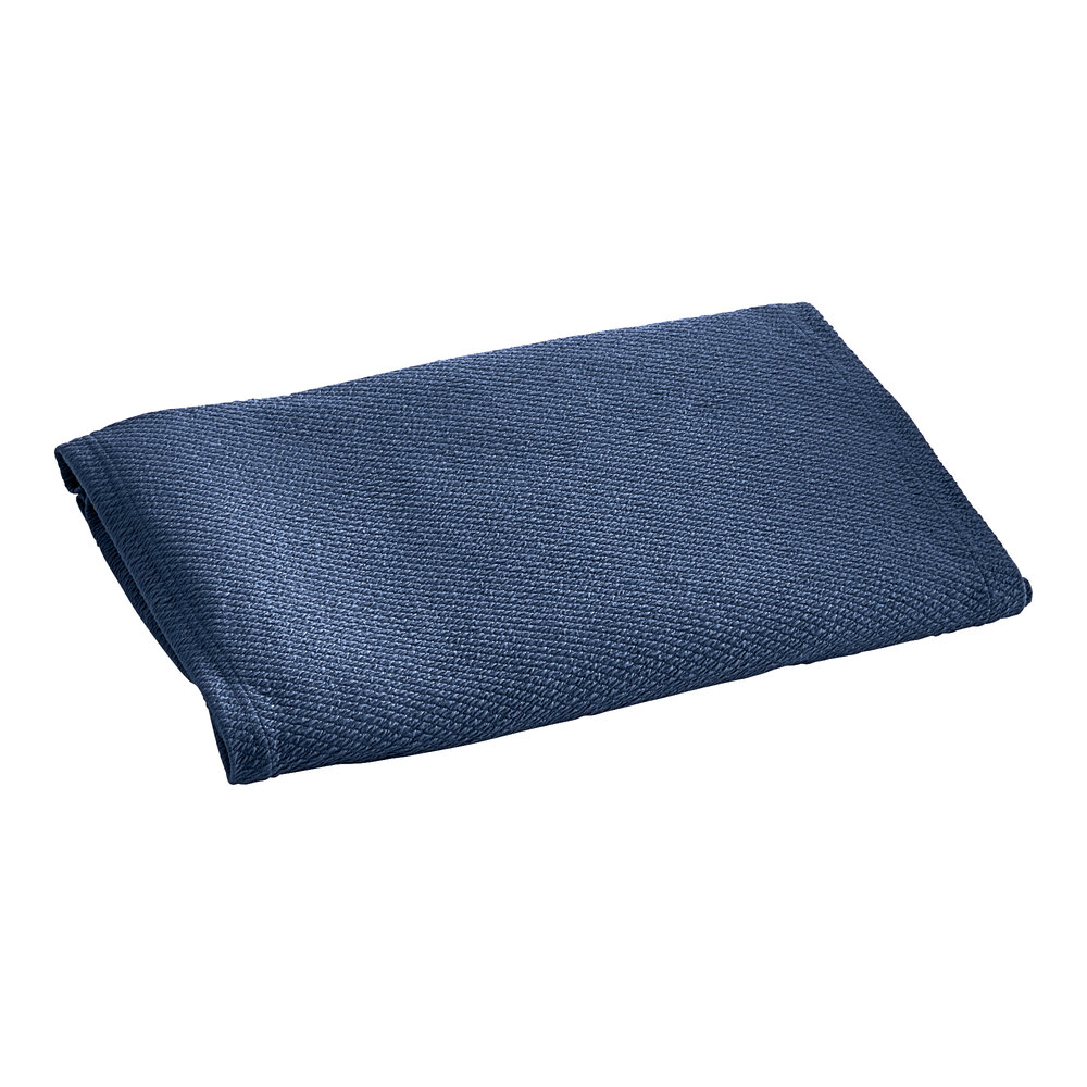 Berkshire Hospitality knit2fit 75" x 79" x 9" King Size Bluestone Polyester / Spandex Diamond Box Spring Cover - 12/Case