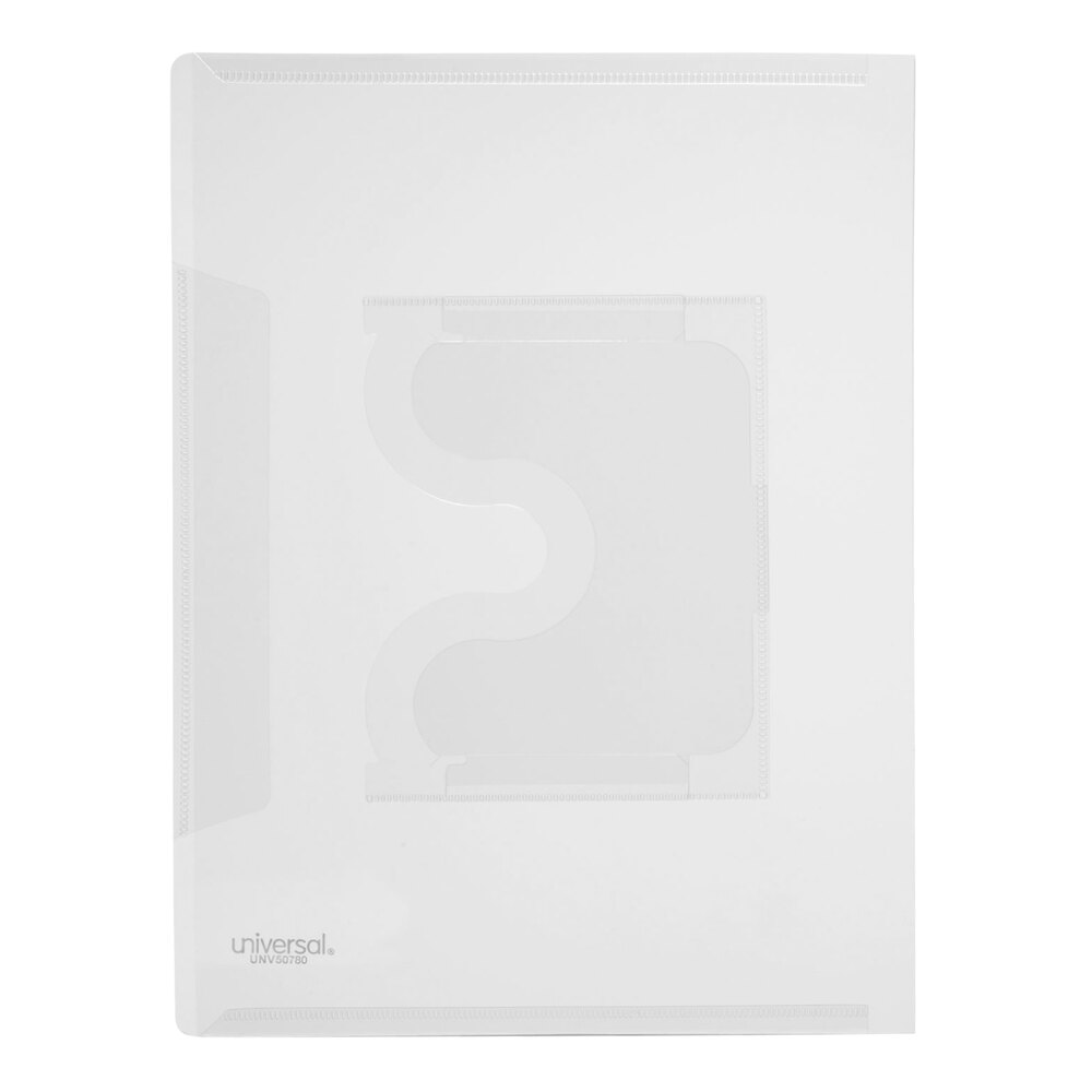 Universal UNV50780 Letter Size Poly Locking Project File with CD-ROM Holder, Clear - 25/Pack