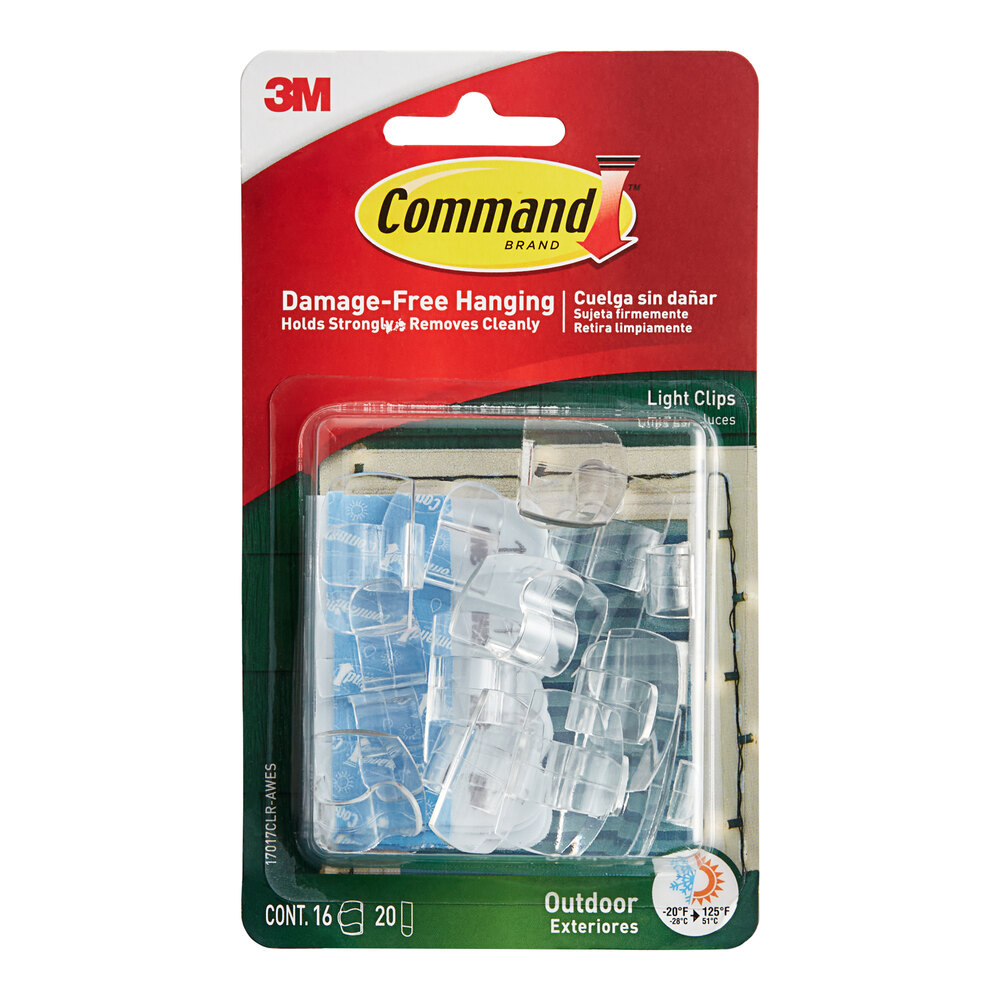 3M Command™ 7100303485 Outdoor Light Clips - 16/Pack