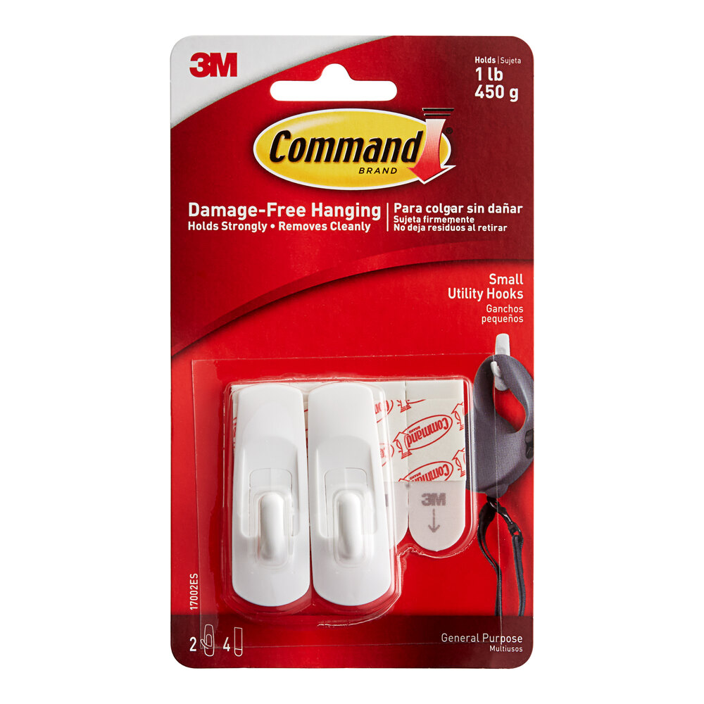 3M Command™ 7000037933 1 lb. Small White Utility Hook - 2/Pack