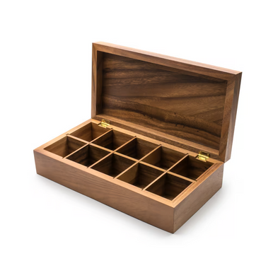 Fox Run Rectangular Tea Box, Acacia Wood (28142)