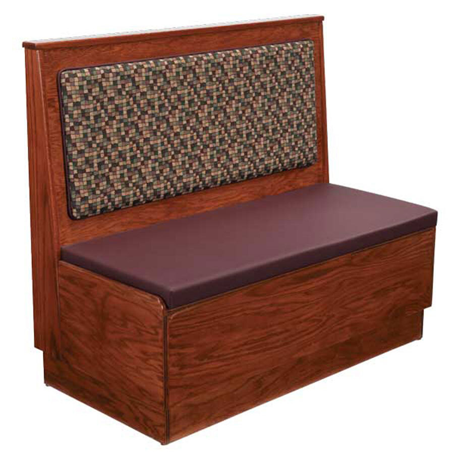 American Tables & Seating 30" Long Plain Back Platform Seat Single Deuce Wood Booth - 36" High