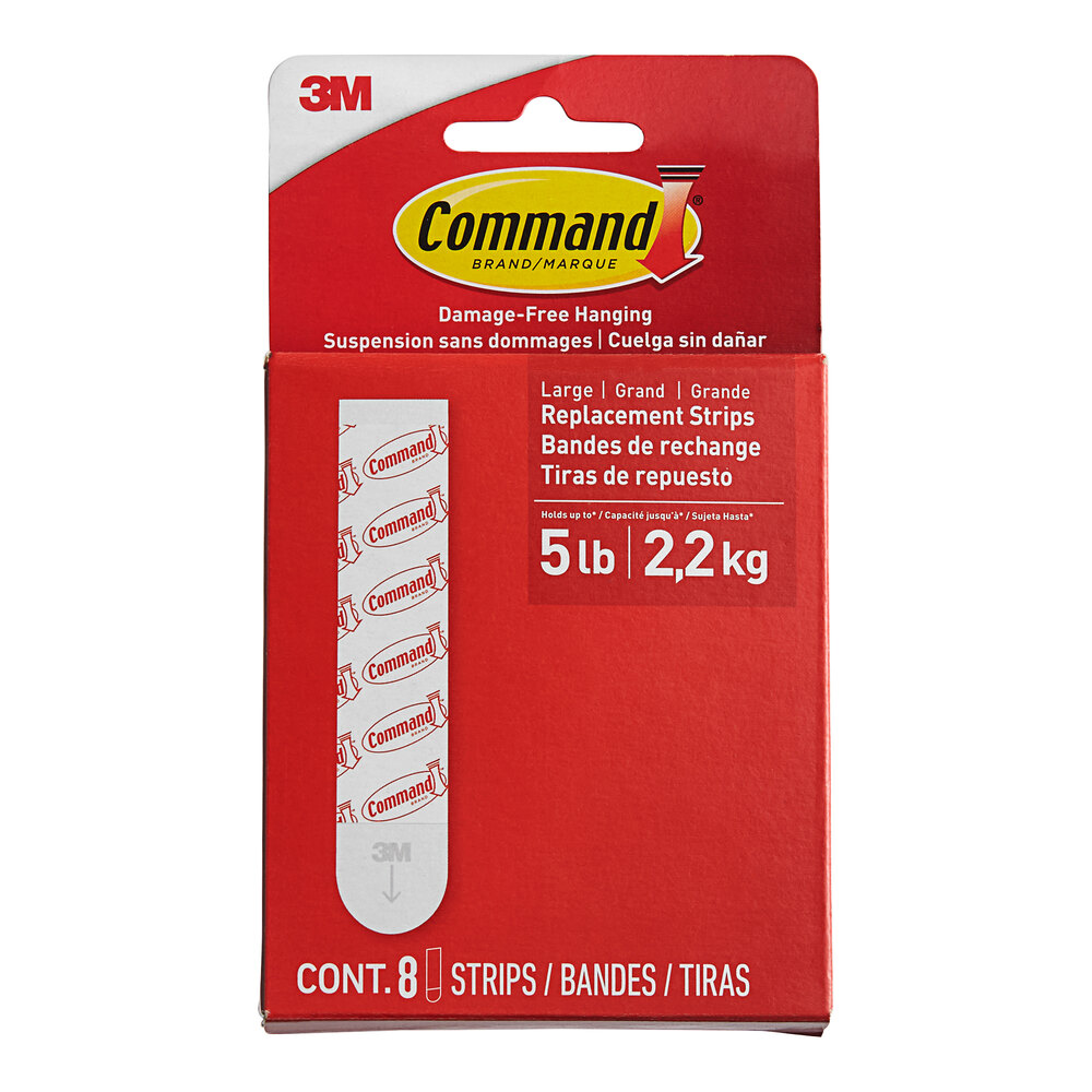 3M Command™ 7100281873 5 lb. Large Foam Refill Adhesive Strip Pairs - 8/Pack