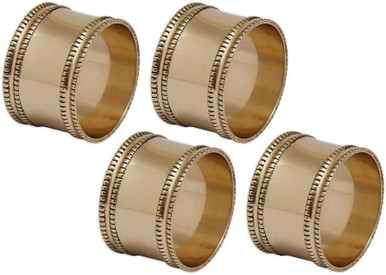 Design Imports Napkin Ring, Gold Band - Set of 4 (28252)
