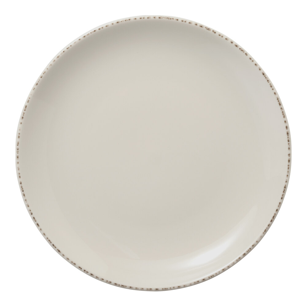 Libbey Farmhouse Coupe 8 1/4" Cream Porcelain Plate - Sample