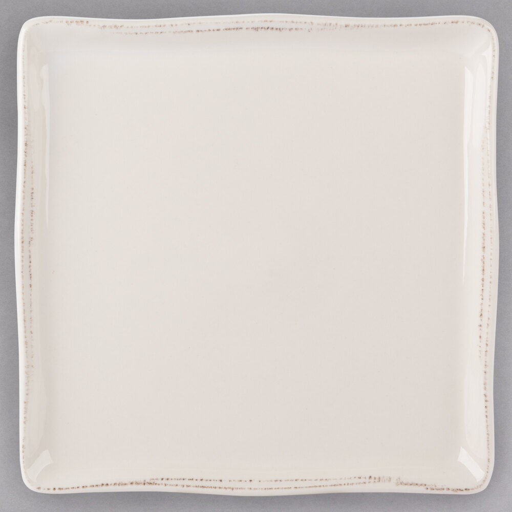 Libbey Farmhouse 10" Square Cream Porcelain Tray / Platter - Sample