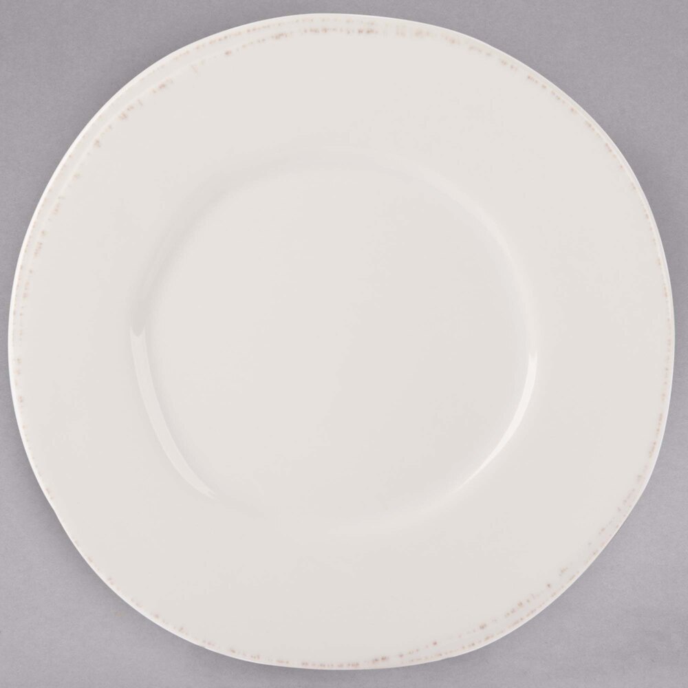Libbey Farmhouse 9" Round Cream Wide Rim Porcelain Plate - Sample