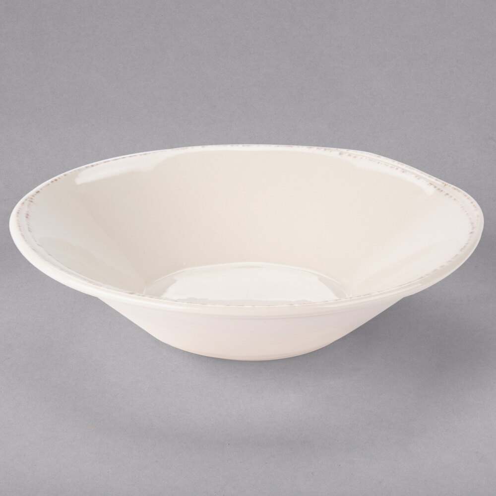 Libbey Farmhouse 12 oz. Round Cream Porcelain Grapefruit Bowl - Sample