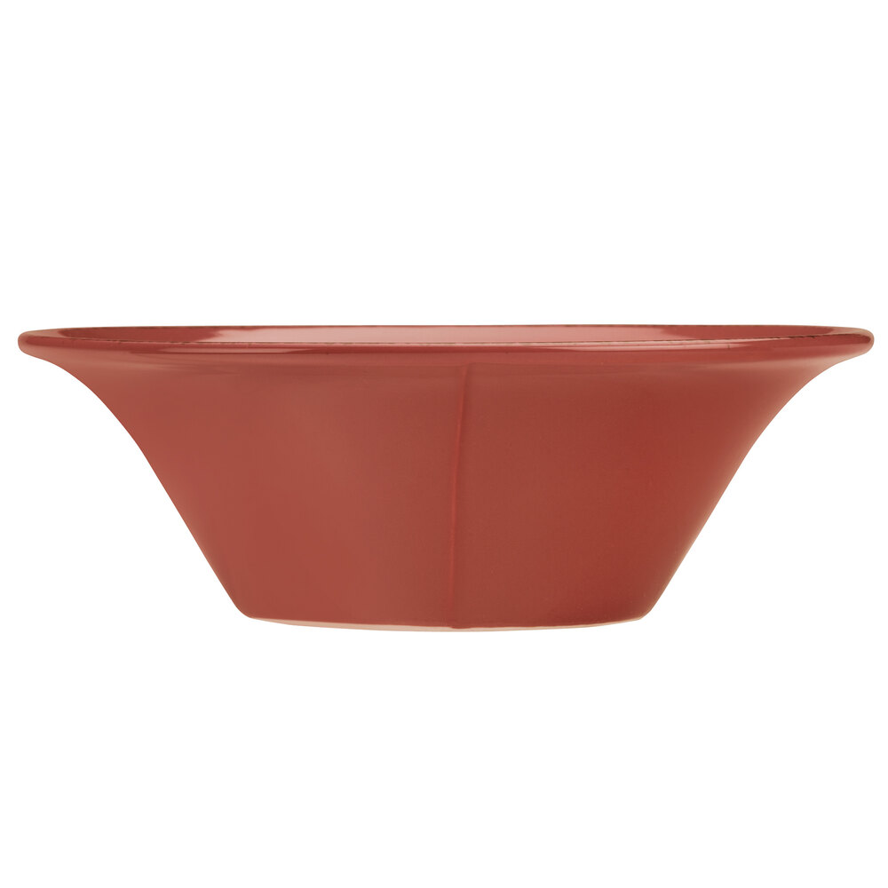 Libbey Farmhouse 20 oz. Round Barn Red Porcelain Soup Bowl - Sample