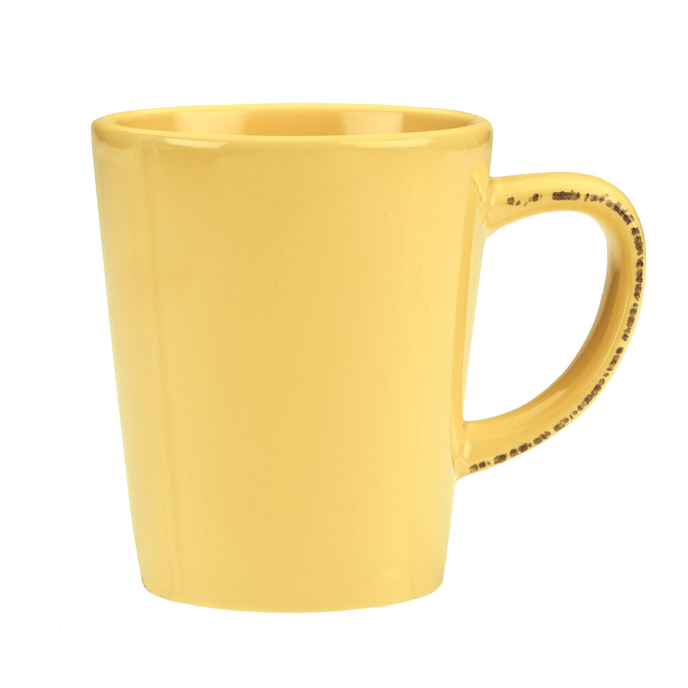 Libbey Farmhouse 12 oz. Butter Yellow Porcelain Mug - Sample