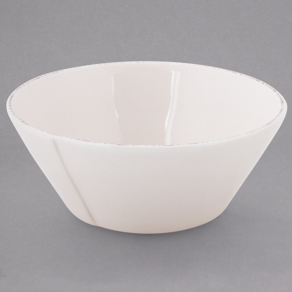 Libbey Farmhouse 30 oz. Round Cream Porcelain Serving Bowl - Sample