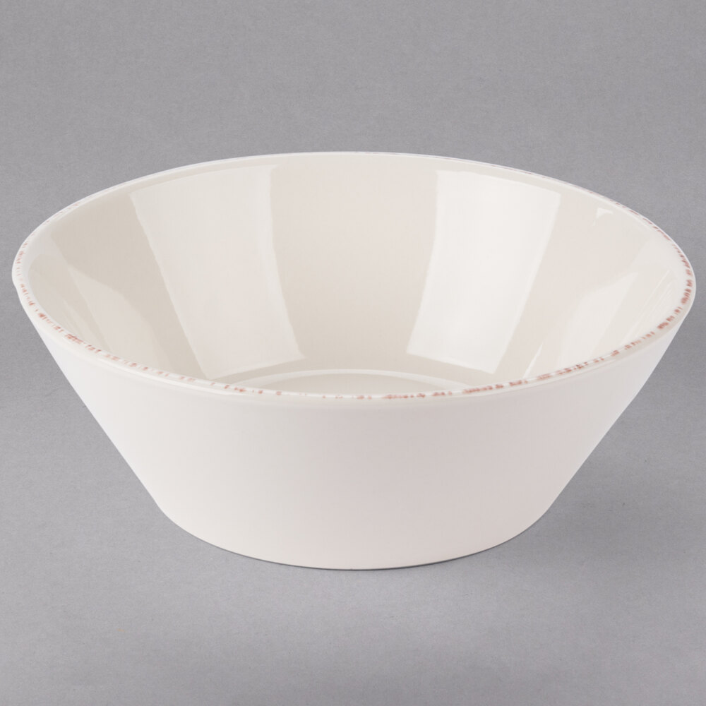 Libbey Farmhouse 48 oz. Round Cream Porcelain Serving Bowl - Sample