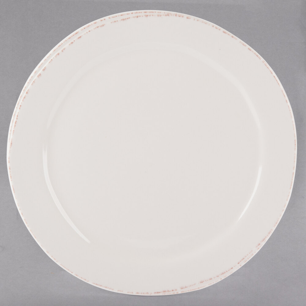 Libbey Farmhouse 9" Round Cream Medium Rim Porcelain Plate - Sample