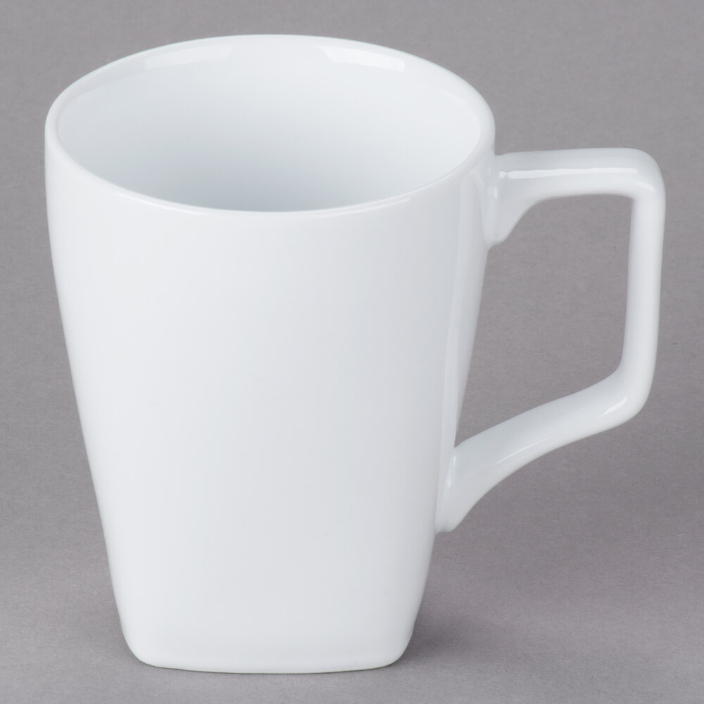 Libbey Slate 12.25 oz. Ultra Bright White Porcelain Mug - Sample