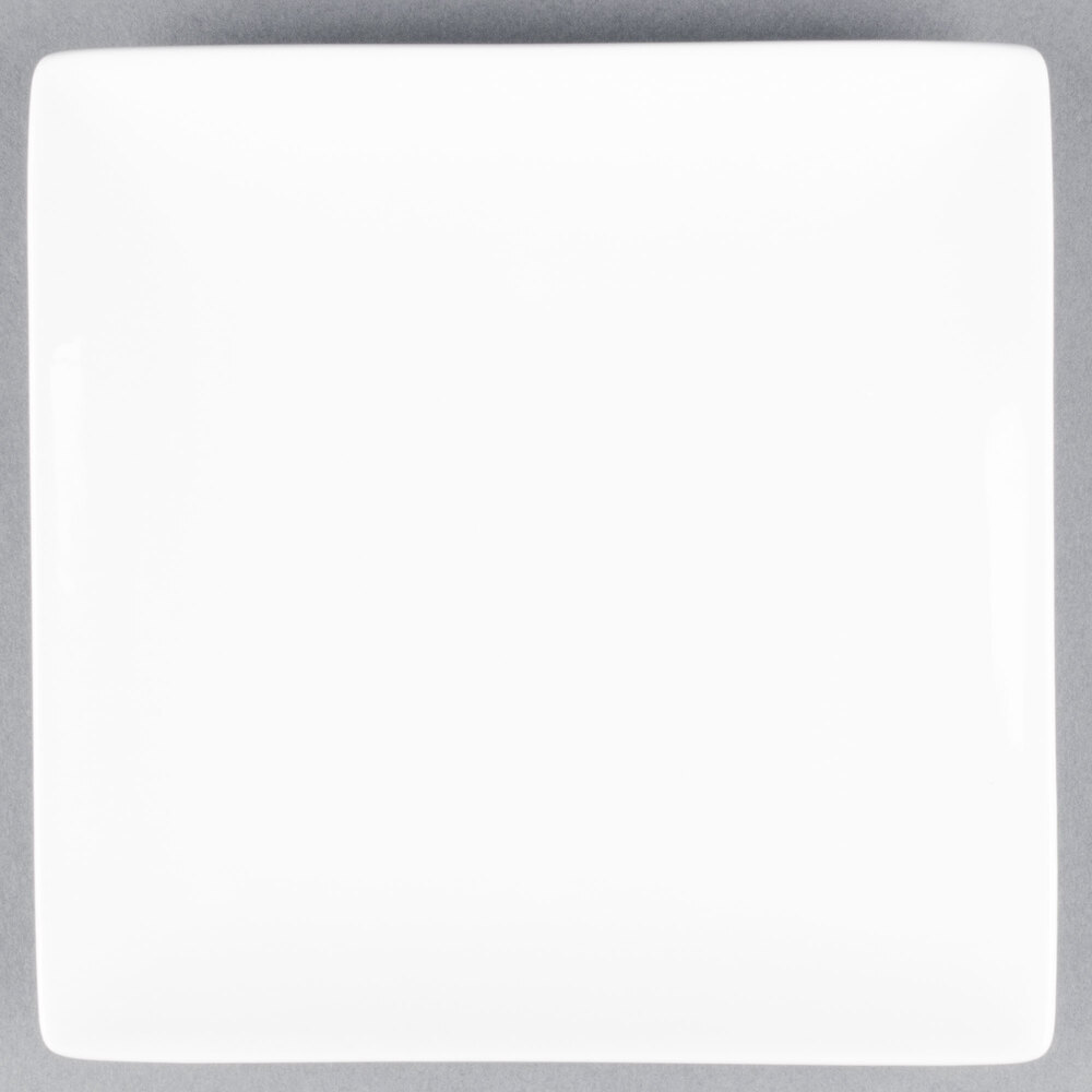 Libbey Slate 7 1/4" Ultra Bright White Coupe Square Porcelain Plate - Sample