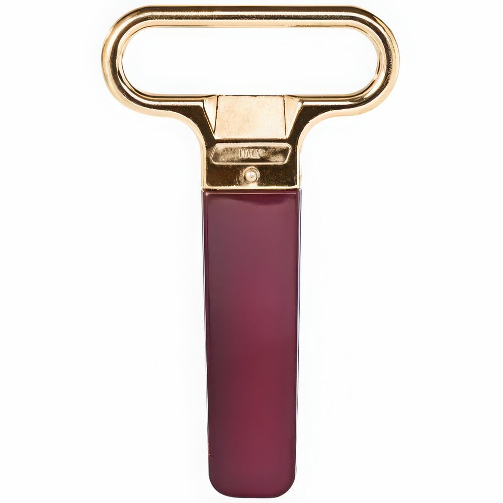 Franmara Ahh Super! Brass-Plated Two-Prong Customizable Cork Extractor with Burgundy Sheath 2126-03