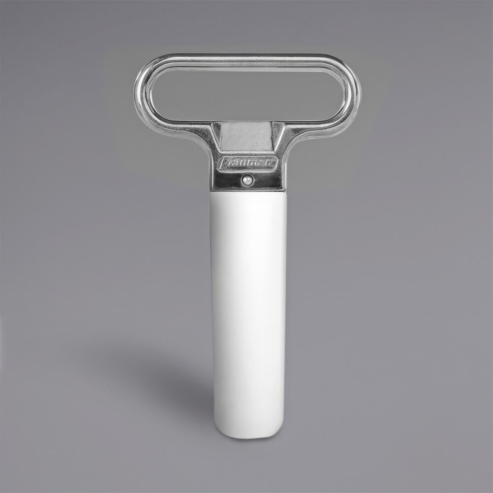 Franmara Ahh Super! Chrome-Plated Two-Prong Customizable Cork Extractor with White Sheath 2125-24