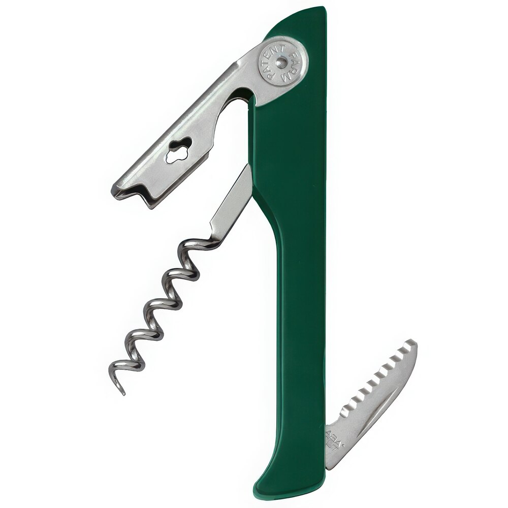 Franmara 2030-12 Hugger Waiter's Customizable Corkscrew with Dark Green ABS Plastic Handle