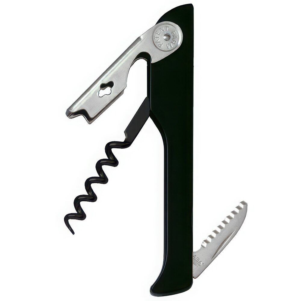 Franmara 2030T-01 Hugger Waiter's Customizable Corkscrew with Black ABS Plastic Handle and Non-Stick Spiral