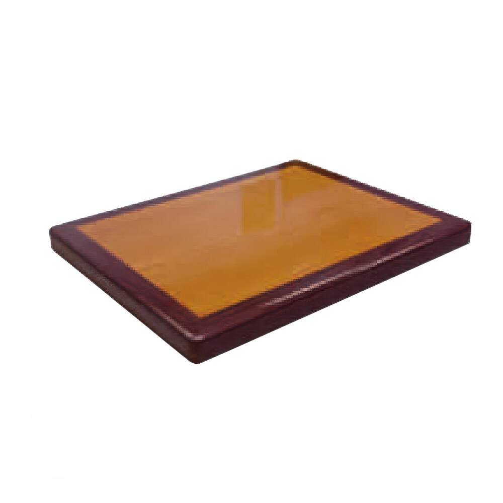 American Tables & Seating ATR3048 Resin Super Gloss 30" x 48" Rectangle Two Tone Table Top - Cherry and Mahogany