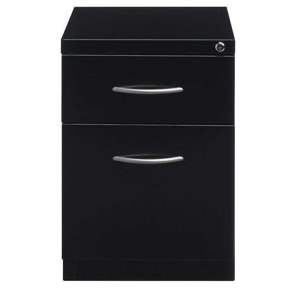 Hirsh Industries 21120 Charcoal Mobile Pedestal Letter File Cabinet with 1 Box Drawer and 1 File Drawer - 15" x 20" x 28"