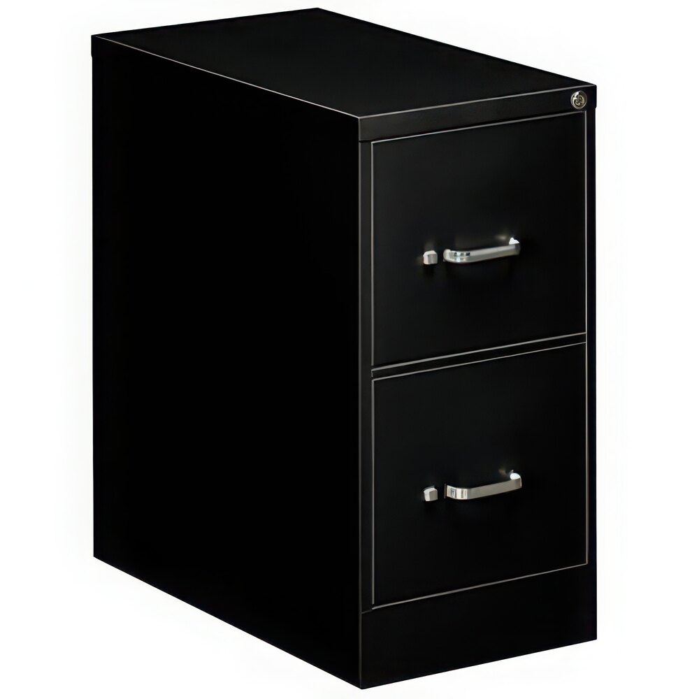 Alera ALEHVF1529BL Black Two-Drawer Letter Filing Cabinet - 15" x 26 1/2" x 29"