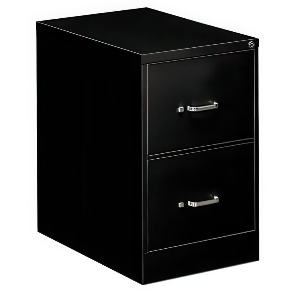 Alera ALEHVF1929BL Black Two-Drawer Vertical Legal File Cabinet - 18 1/4" x 26 1/2" x 29"